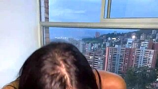 fuckin my stepbro on vacation in medellin apartment, cum on tits 😏