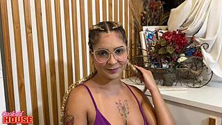 Young Brunette Tired Of Small Dick Boyfriend Tears Pussy In Cuckold House