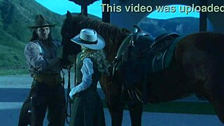 Brooke Ballentyne fucks the ranch hand by the fireside outdoors, craving more?