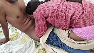 I watch the Indian schoolgirl ride her boyfriend's big cock.