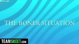 shocked stepdaughters find out that their stepdads boner is hard as a rock, oh my god!