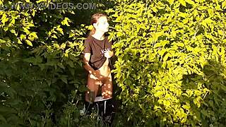 Risky public masturbation in nature leads to flying orgasm for girls