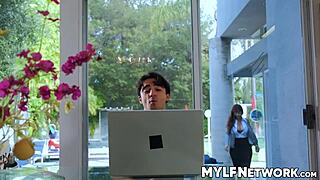 i catch my stepson jerking off to anal porn on mother's day, shocked by his tastes.