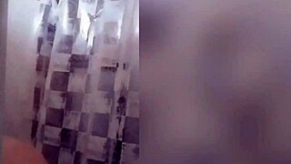 cute latina showering on webcam