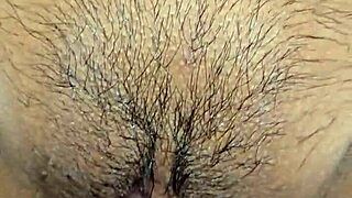 Latina MILF's real pussy orgasm with cum