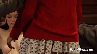 Busty lesbian slave endures hard whipping punishment