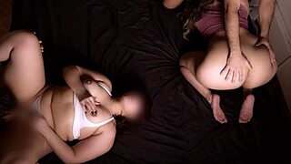 Our first swinger party turned wild sharing the big-ass wife