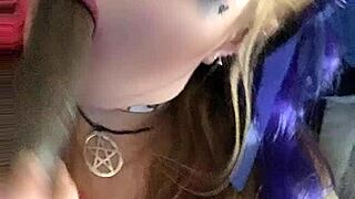 kandy kane gives deepthroat blowjob to homemade amateurs