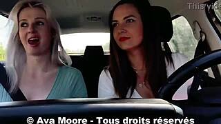 Defi inconnu - première fois pour ce mec chanceux qui se fait sucer par 2 filles on lui vide les couilles sur le bord dune route