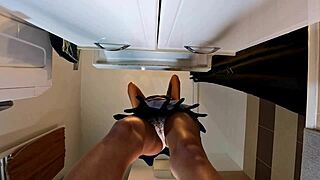 Is she the most beautiful girl in blue mini skirt and panties