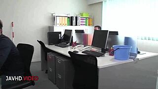 Asian Office Lady Chihiro Akino Works Hard At Her Job.