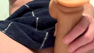 scarlet leaves the bathroom sink sticky with cum!