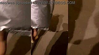 Showing My Small Pussy and Tits in Public with Mini Skirt No Panties