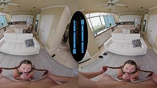 Curvy redhead teen babysitter Chloe Marie convinces you to hire her