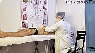 Paciente Não Aguenta E Fica Duro Na Frente Da Enfermeira Durante O Exame