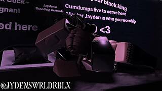 A young fan gets fucked by a big black cock in an interracial encounter on Roblox