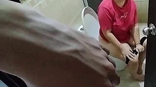 I spied on my stepsister in the bathroom, and she made me fuck her big ass.