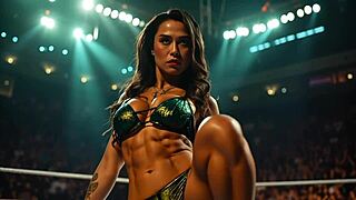 she's flexing those huge muscles