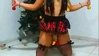 Wife Transformed Into Bound Slave For Intense BDSM Humiliation. Choking Gagging And Sucking On Christmas.