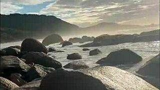 BBC fucks two pussies on nudist beach!