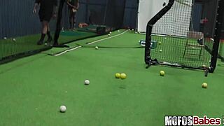 busty brunette slut rides and sucks dick after batting practice - alice thunder gi joey 😈