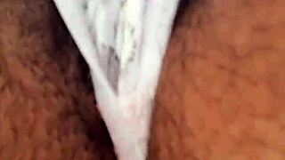 Latina Milf Enjoys Hairy Pussy Massage With Dildo Outdoors