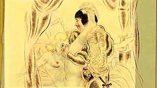 vintage antique retro drawings set