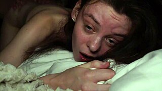 Skinny Brunette Enjoys Hard Night Sex In Bedroom