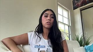 violet myers dives deeper into the casting interview, showing off her big tits and ass backstage