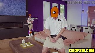 two horny technicians caught snooping and punished by busty milf