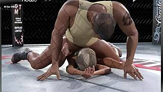 Blonde with small tits engages in fight or fuck at night club