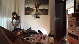 Is she the most beautiful girl in blue mini skirt and panties