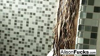 alison tyler showers playing with tight pussy