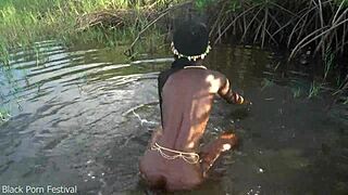 i saw hot skinny african village girl walking naked, probably looking for dick