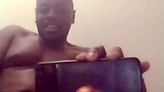 orgasming to solo ebony videos while testing new phone