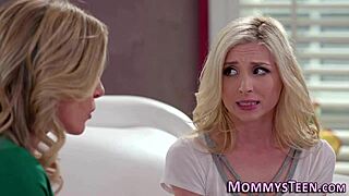 Tiny teen 18+ tribs stepmom for first time