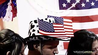 Two amazing chicks intensely playing with cocks together