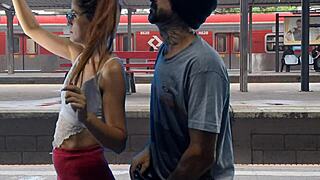 watch this couple fucking in the train terminal out in public.