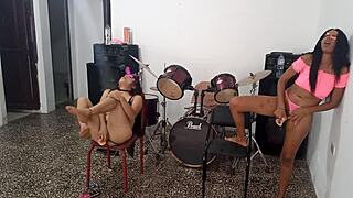 white bitch vs dark-haired whore dancing, strange vaginas