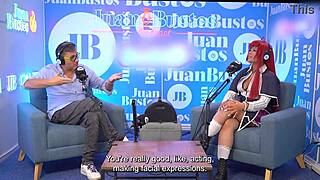 multiple orgasms of evybubbles cosplay riding the sybian on juan bustos podcast