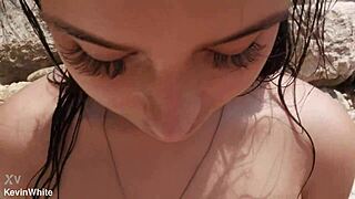 I fucked my stepsister on the beach while bathers watched our public sex