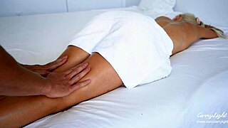 Step mom gets oiled massage from stepson leading to creampie