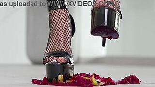 I, uh, crush fruits with my high heels, it's so hot footfetish