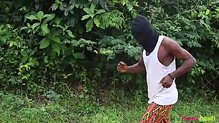 ebony fuck queen turns morning exercise into bush banging, making him cum multiple times