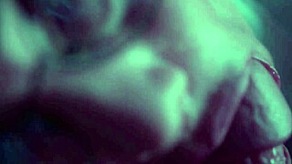 Prurient brunette milf sucks monster cock deepthroat with choking and gagging. She swallows cum mouthful.