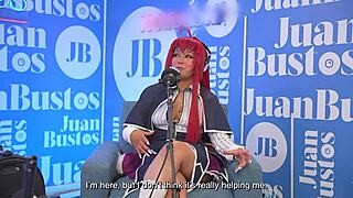 multiple orgasms of evybubbles cosplay riding the sybian on juan bustos podcast