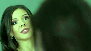 Petite teen Milana Ricci grinds her pussy against hot milf Gia DiMarco