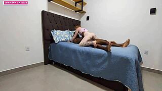 Naughty wife throws ex-boyfriend on bed after husband argument