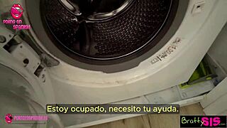hermanastra atascada en el lavado - subtitulado español