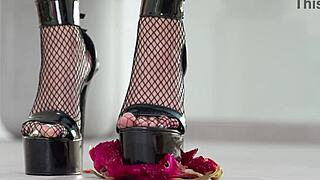 I, uh, crush fruits with my high heels, it's so hot footfetish